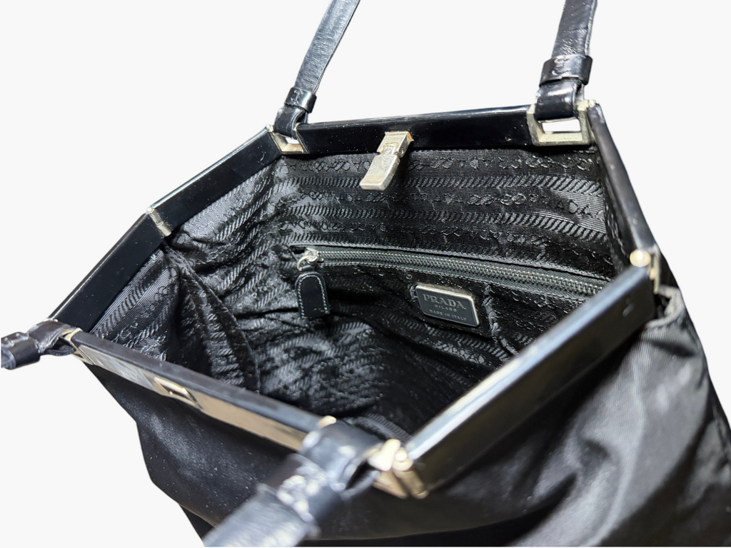 Vintage Prada Metal Framed Tessuto Nylon Tote – photo 13