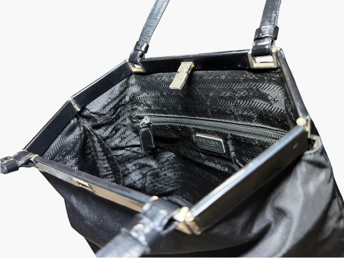 Vintage Prada Metal Framed Tessuto Nylon Tote – photo 13