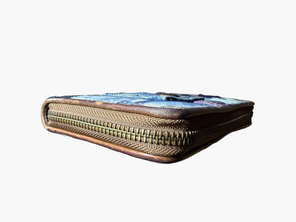 Rare Coach Denim Patchwork Zip-Around Wallet – photo 6