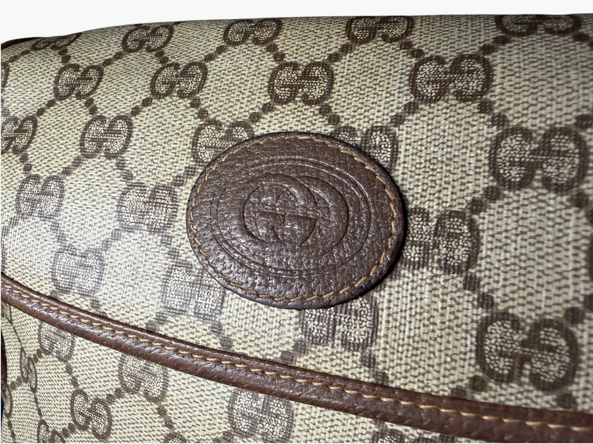 Vintage Gucci GG Canvas Flap Crossbody Bag Circa 1981–1982 with Leather Lining – photo 3