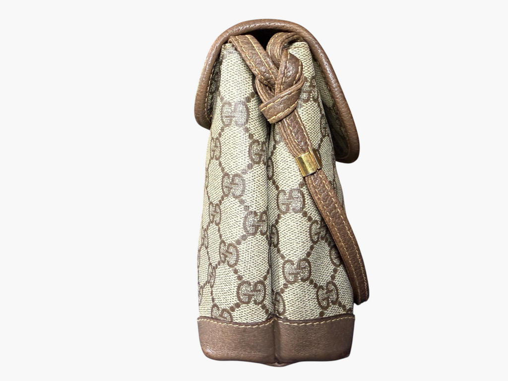 Vintage Gucci GG Canvas Flap Crossbody Bag Circa 1981–1982 with Leather Lining – photo 8