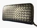 Bottega Veneta Black Intrecciato Zip-Around Wallet