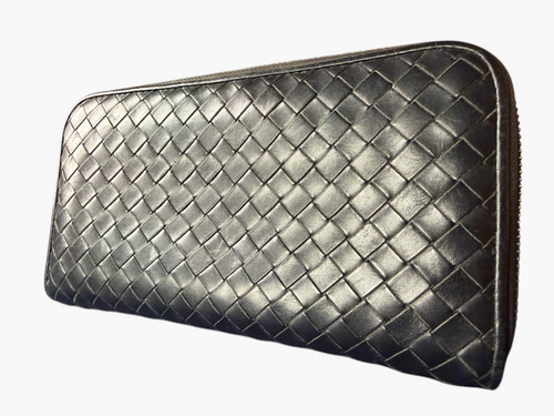Bottega Veneta Black Intrecciato Zip-Around Wallet – photo 2