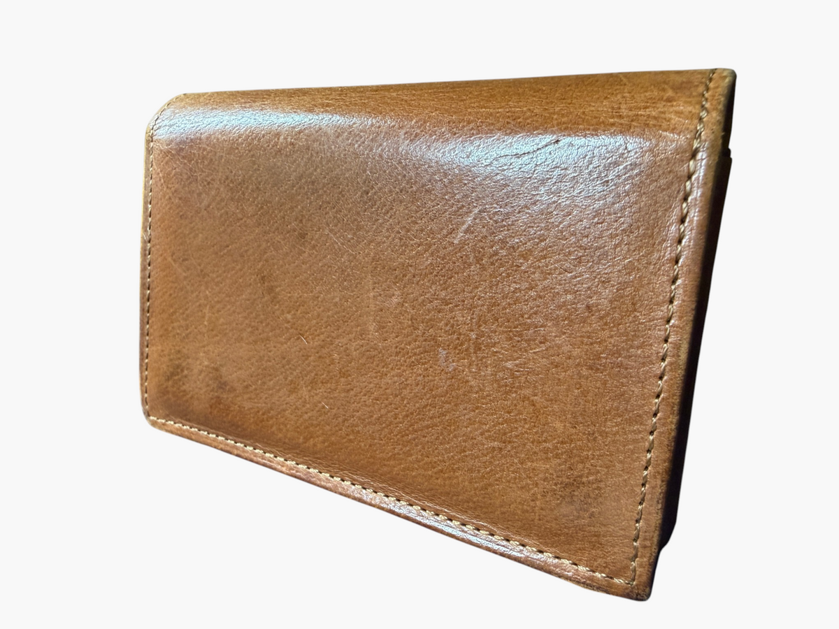 Vintage Coach British Tan Leather Business Card Holder