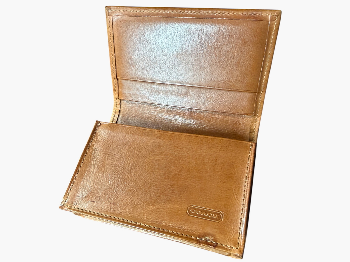 Vintage Coach British Tan Leather Business Card Holder – photo 3
