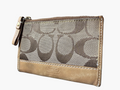 Coach Signature Canvas Mini Zip Wallet