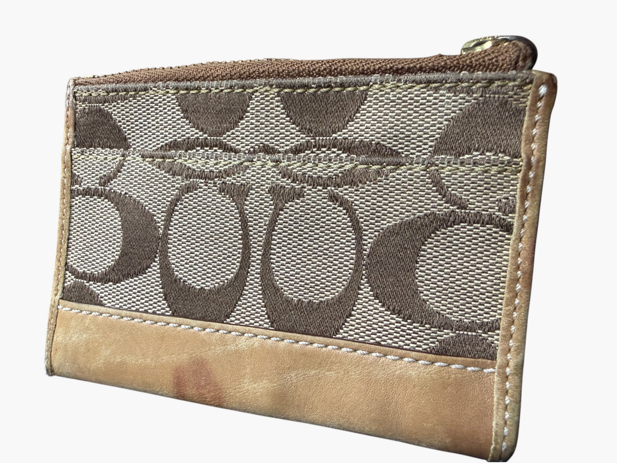 Coach Signature Canvas Mini Zip Wallet – photo 2