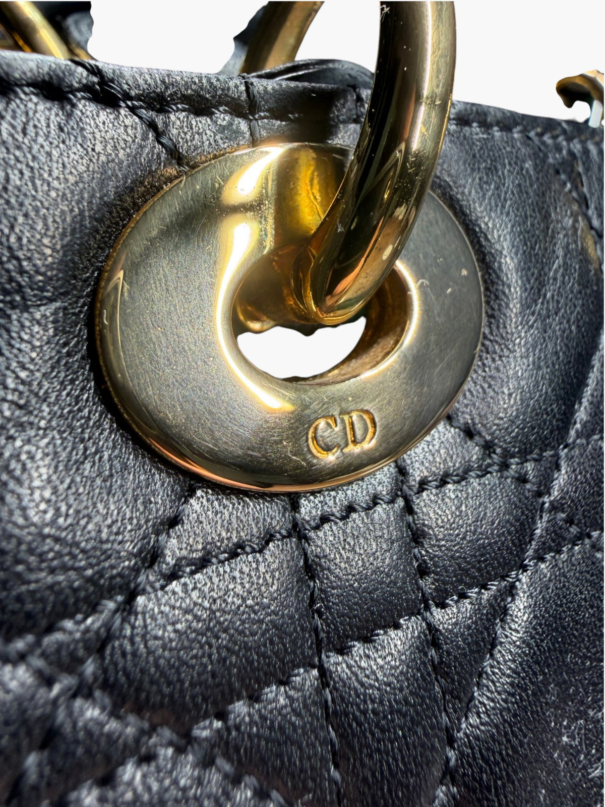 Vintage Christian Dior Lady Dior in Black Cannage Lambskin 1997 with Entrupy CoA