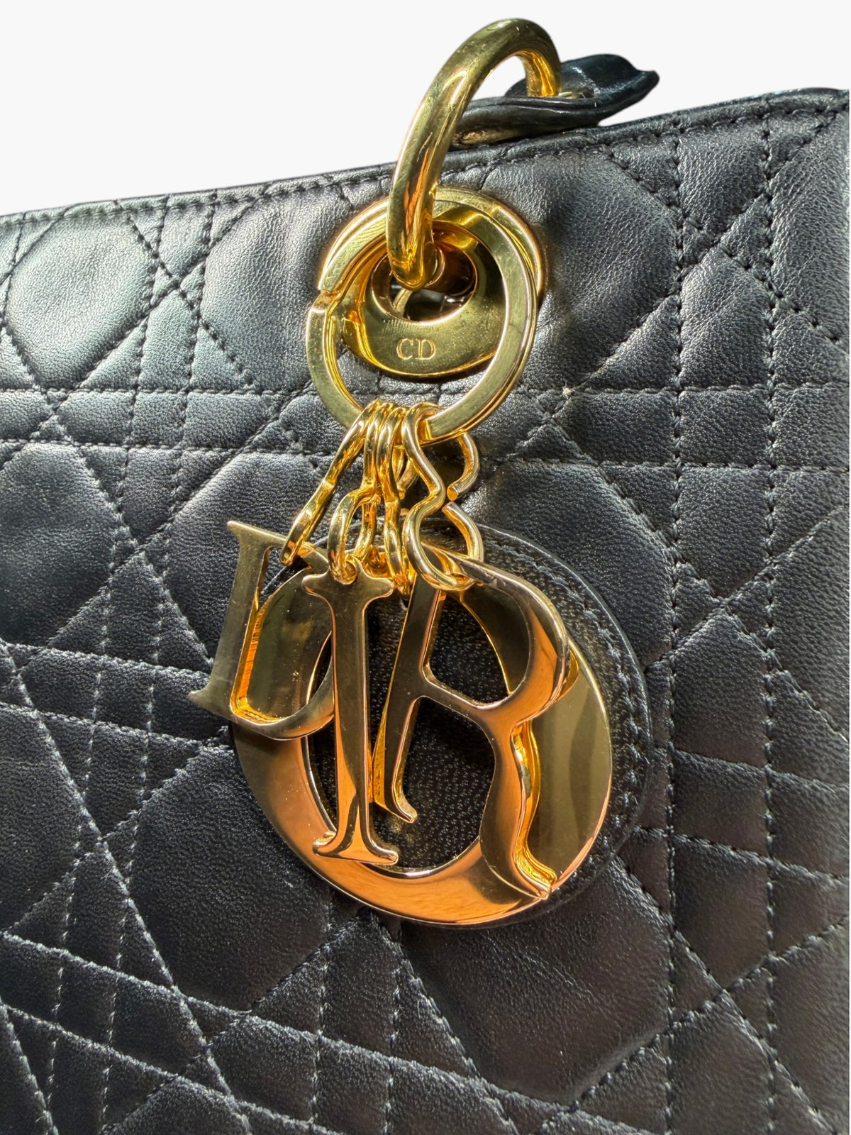 Vintage Christian Dior Lady Dior in Black Cannage Lambskin 1997 with Entrupy CoA