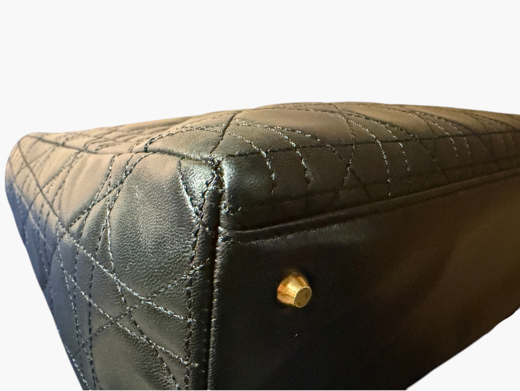 Vintage Christian Dior Lady Dior in Black Cannage Lambskin 1997 with Entrupy CoA