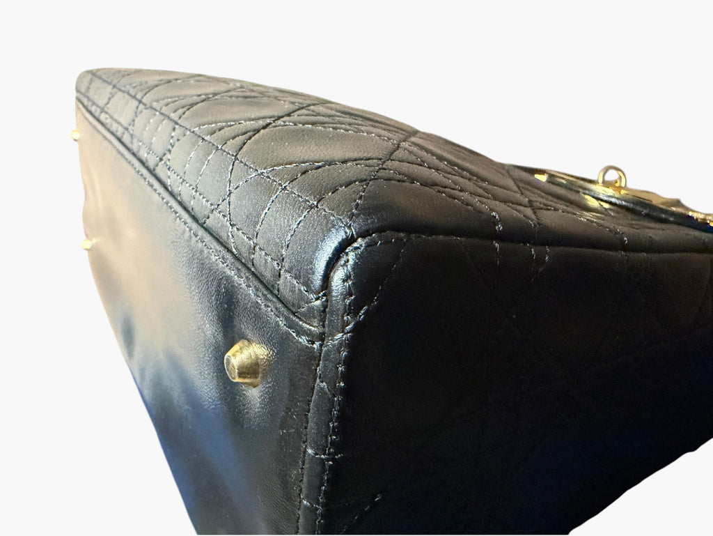 Vintage Christian Dior Lady Dior in Black Cannage Lambskin 1997 with Entrupy CoA