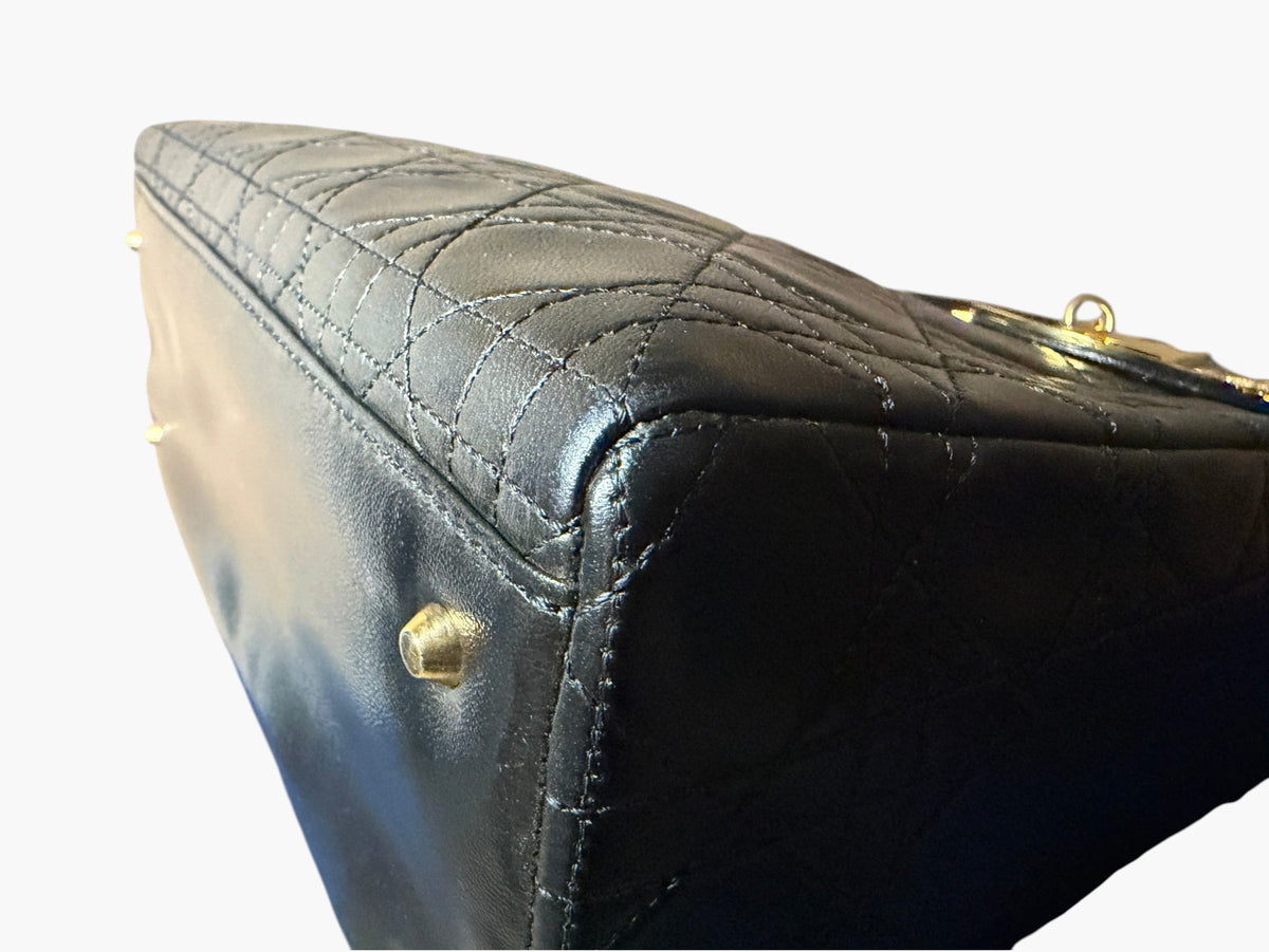 Vintage Christian Dior Lady Dior in Black Cannage Lambskin 1997 with Entrupy CoA