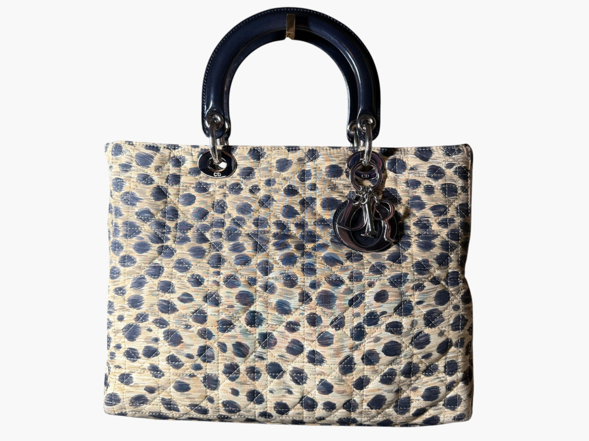 Vintage Christian Dior Lady Dior Animal Print Cannage 1997 With Entrupy CoA