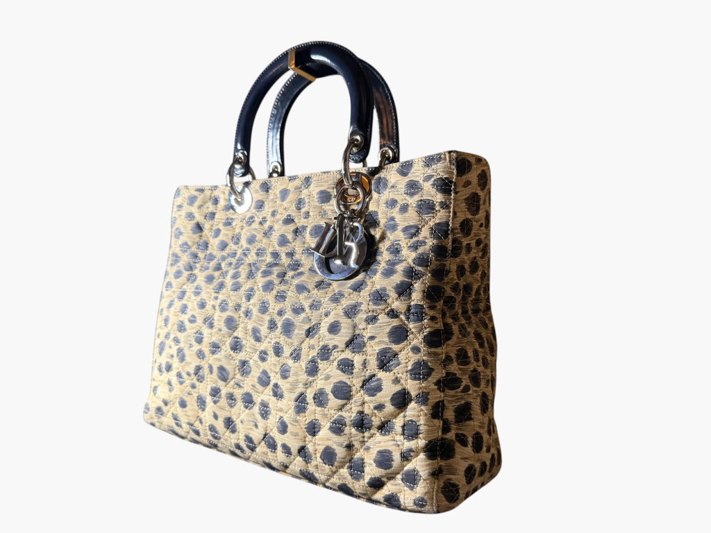 Vintage Christian Dior Lady Dior Animal Print Cannage 1997 With Entrupy CoA