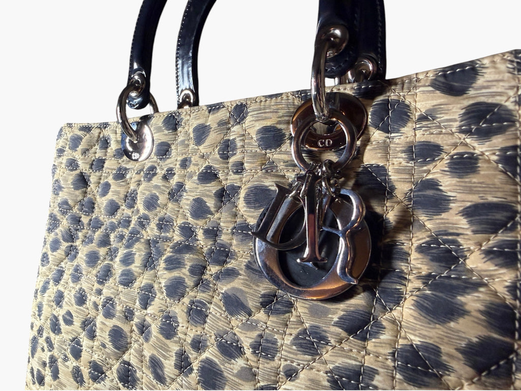 Vintage Christian Dior Lady Dior Animal Print Cannage 1997 With Entrupy CoA