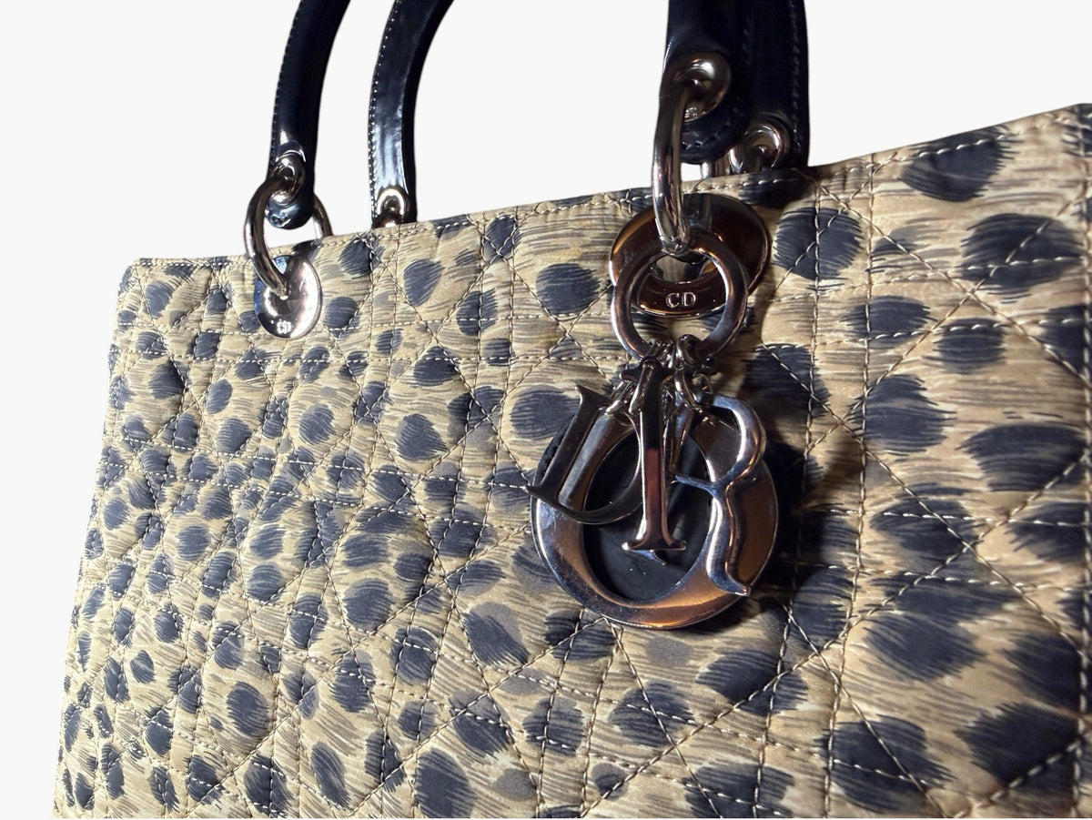 Vintage Christian Dior Lady Dior Animal Print Cannage 1997 With Entrupy CoA