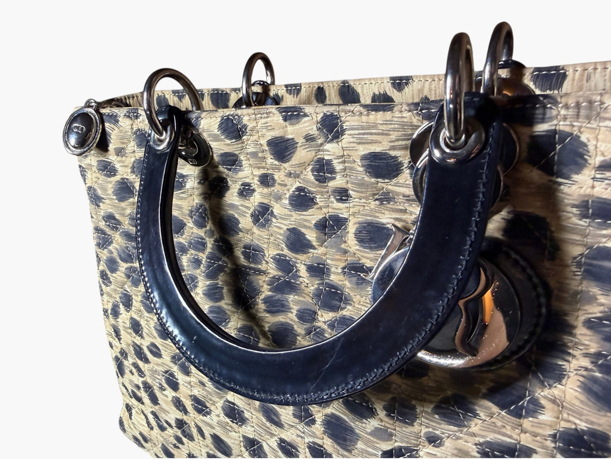 Vintage Christian Dior Lady Dior Animal Print Cannage 1997 With Entrupy CoA