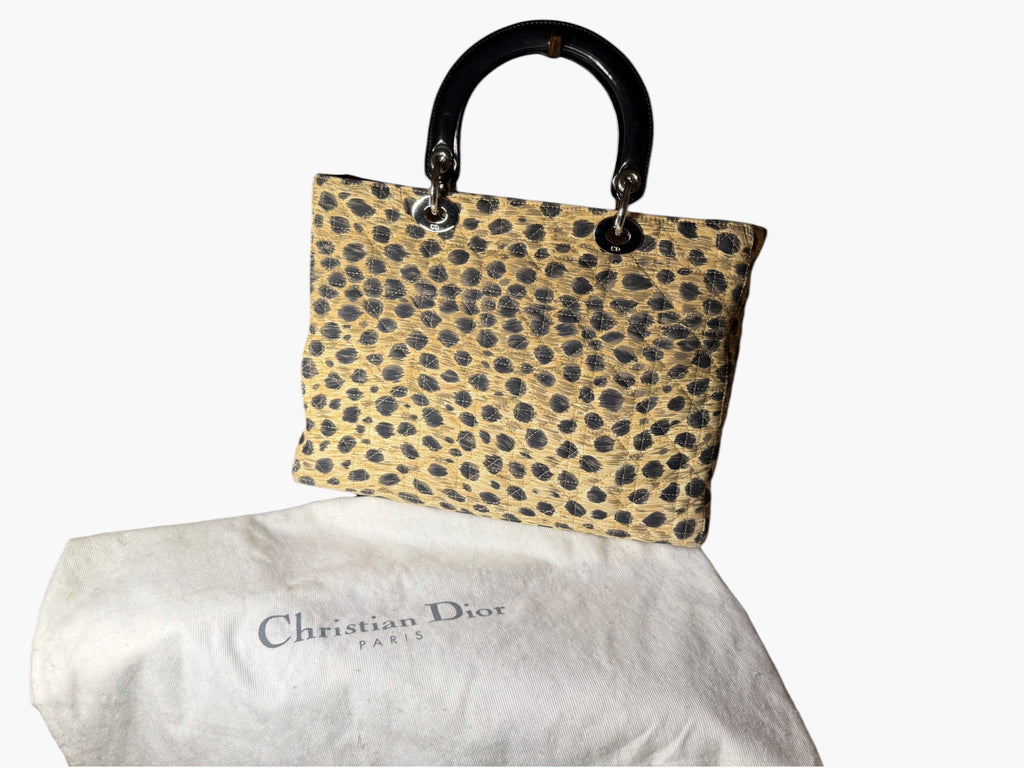 Vintage Christian Dior Lady Dior Animal Print Cannage 1997 With Entrupy CoA