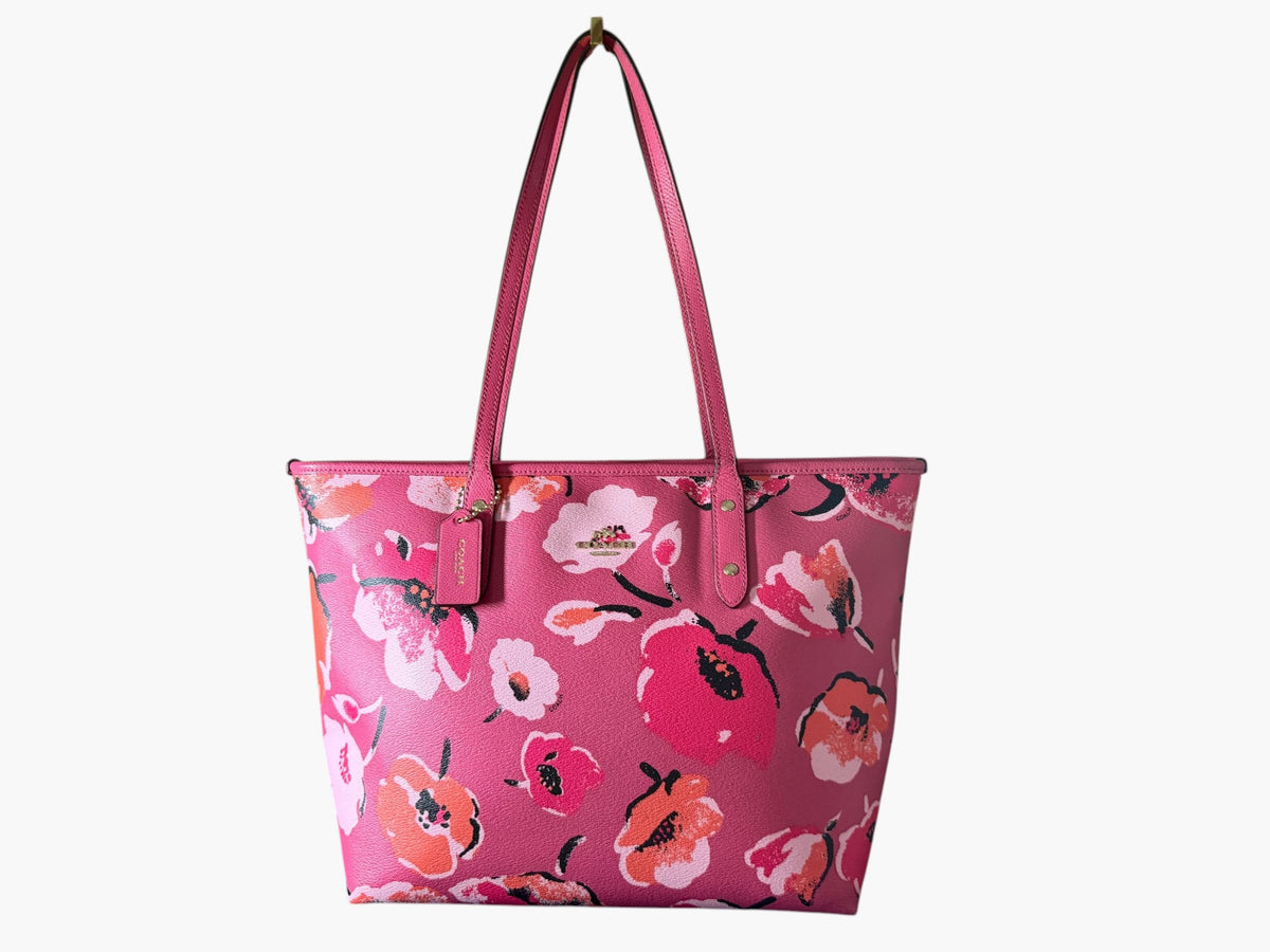 Coach Wildflower Pink Large City Zip Tote
