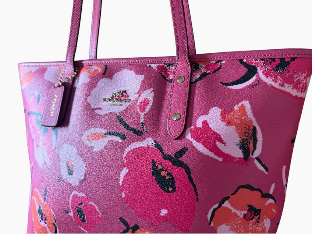 Coach Wildflower Pink Large City Zip Tote