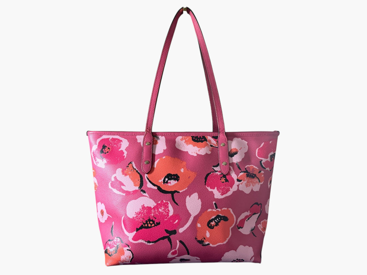 Coach Wildflower Pink Large City Zip Tote