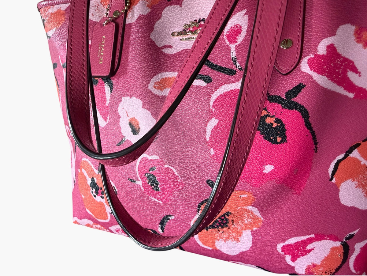Coach Wildflower Pink Large City Zip Tote
