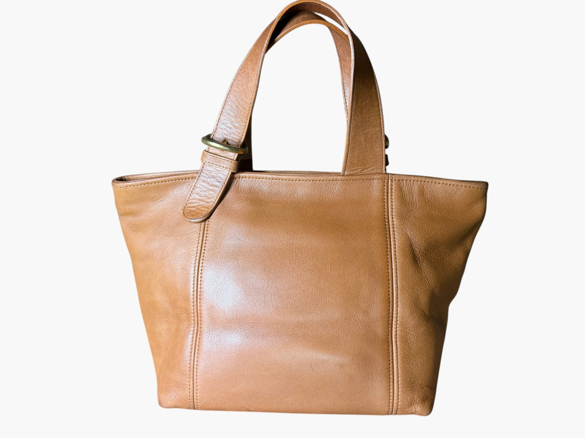 Vintage Coach Waverly British Tan Leather Tote - Made in the USA