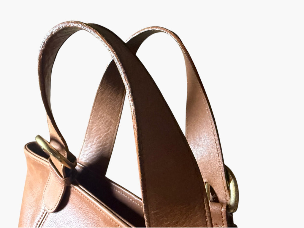 Vintage Coach Waverly British Tan Leather Tote - Made in the USA