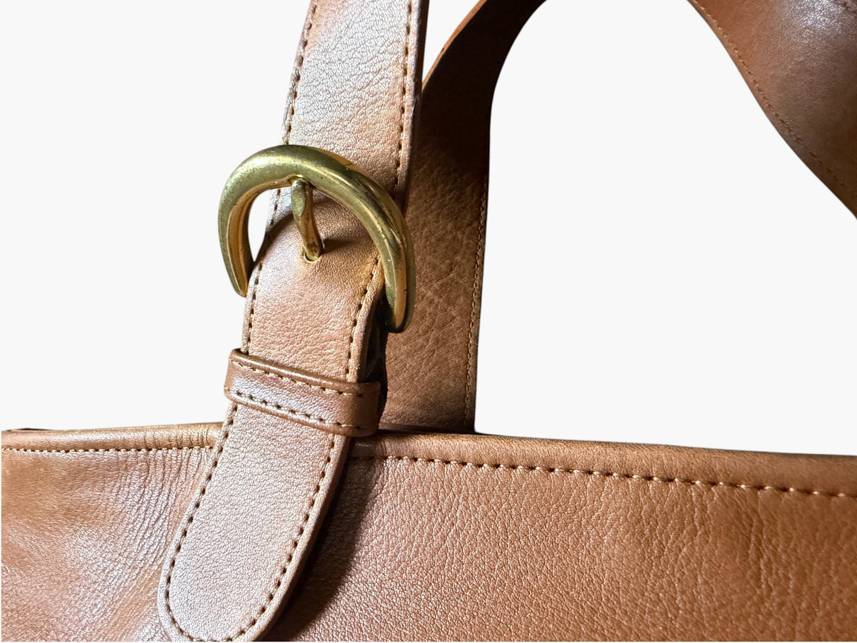 Vintage Coach Waverly British Tan Leather Tote - Made in the USA
