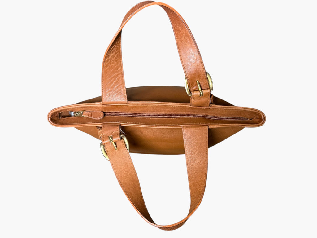 Vintage Coach Waverly British Tan Leather Tote - Made in the USA