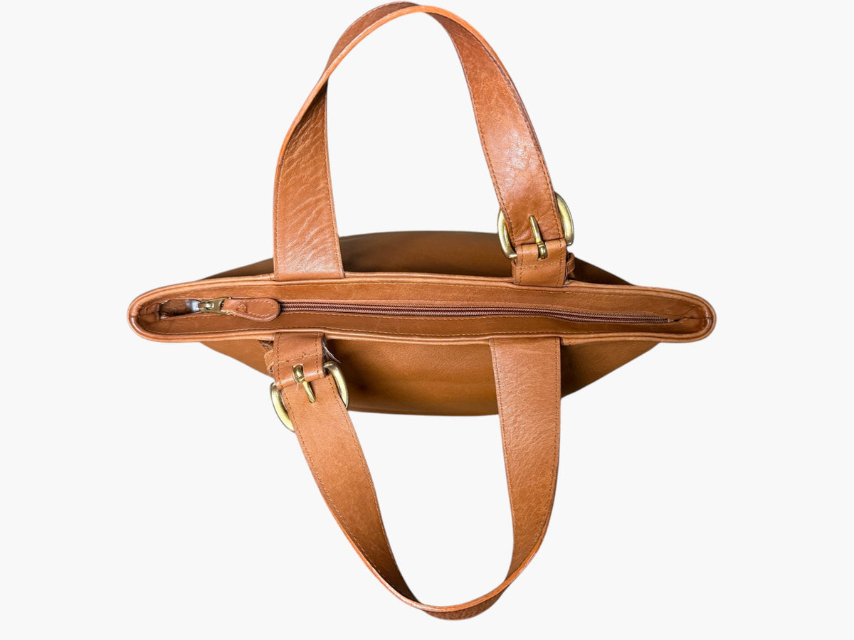 Vintage Coach Waverly British Tan Leather Tote - Made in the USA