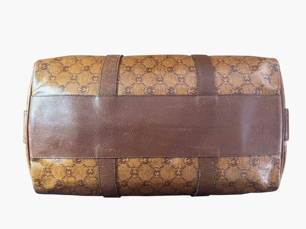 Morabito monogram duffle bag, base and leather trim