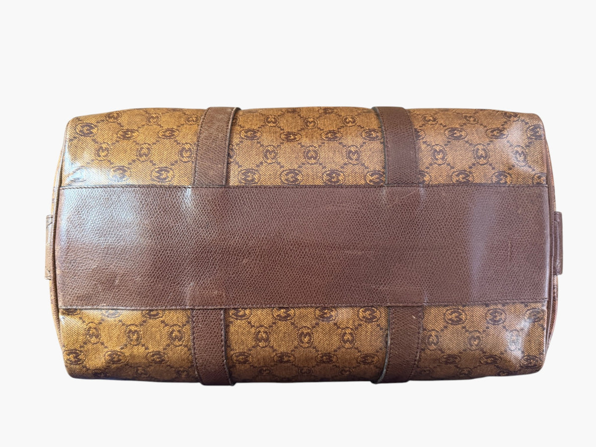 Morabito monogram duffle bag, base and leather trim
