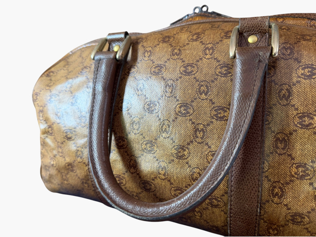 Morabito monogram duffle bag, handle close-up