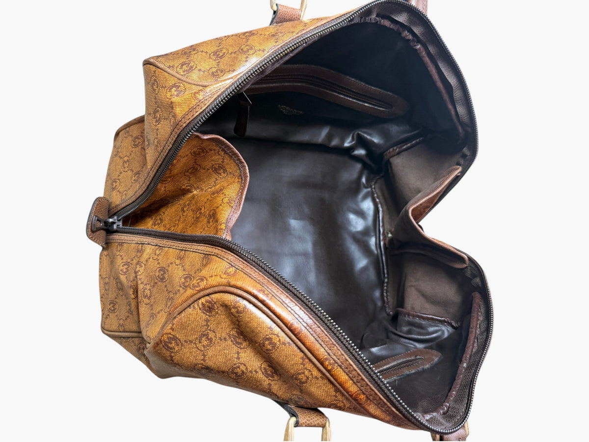 Morabito monogram duffle bag, interior with open zip