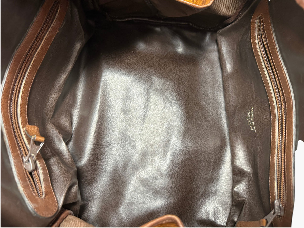 Morabito monogram duffle bag, interior zip pocket