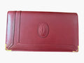 Vintage Cartier Must de Cartier burgundy leather clutch, front view