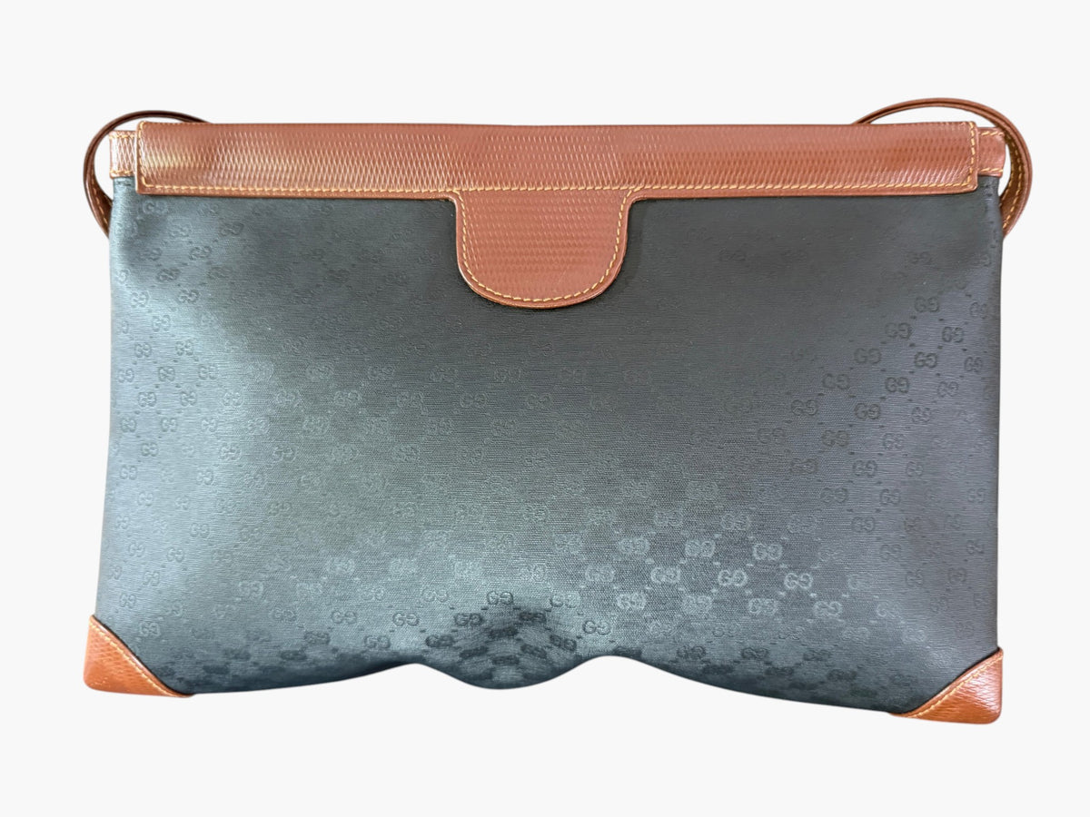 Vintage Gucci Micro GG coated canvas crossbody bag with tan leather trim, image 7 of 21