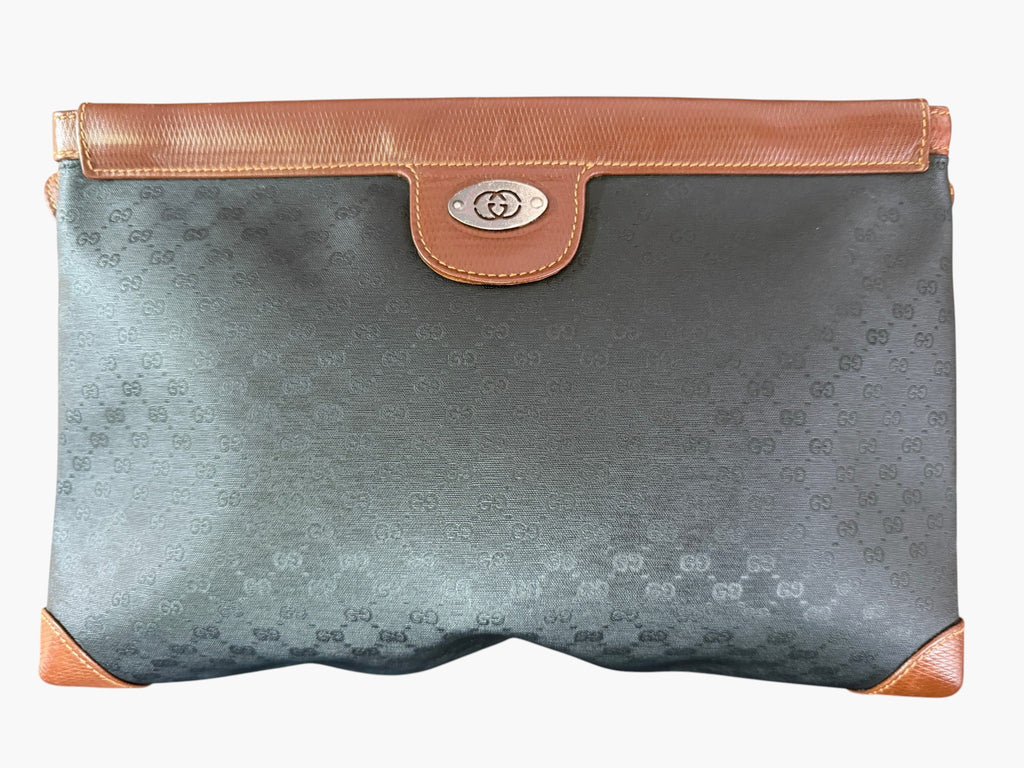 Vintage Gucci Micro GG coated canvas crossbody bag with tan leather trim, image 3 of 21