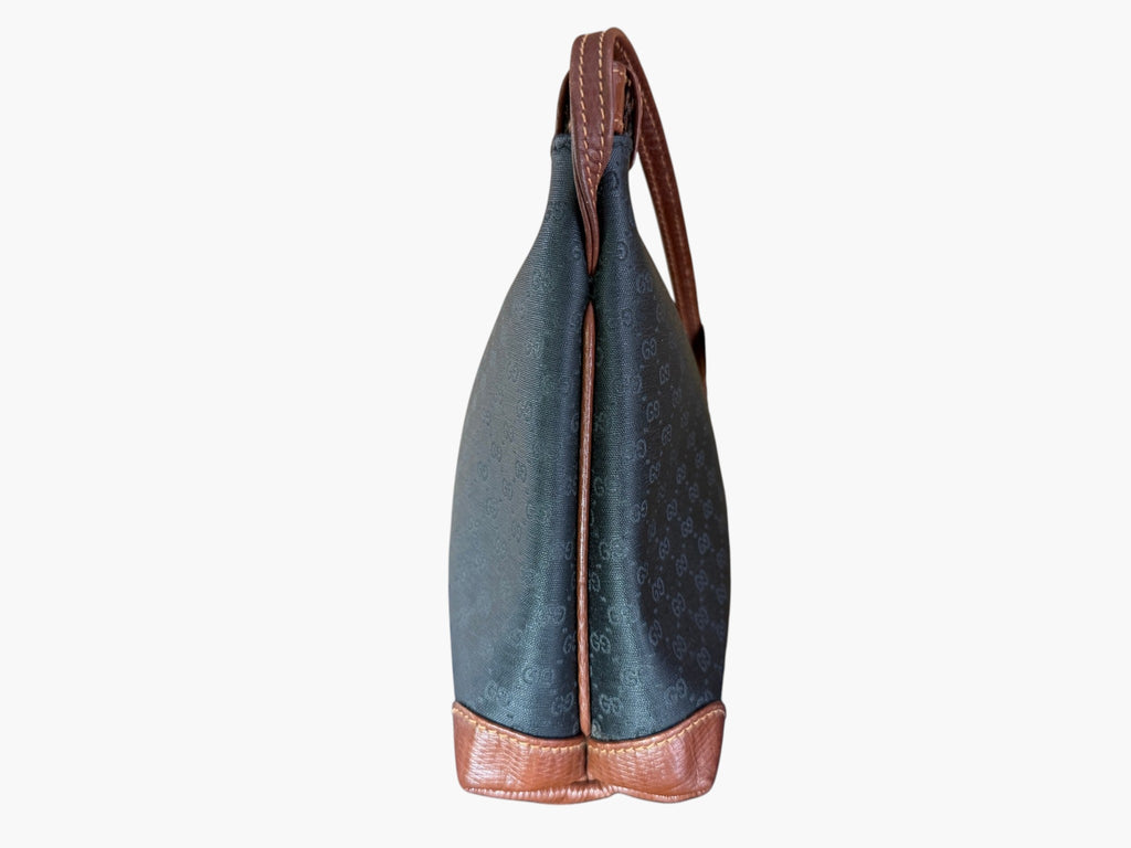 Vintage Gucci Micro GG coated canvas crossbody bag with tan leather trim, image 10 of 21