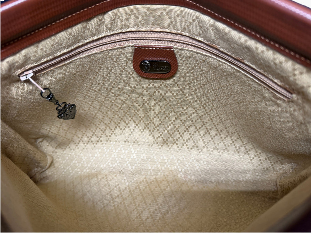 Vintage Gucci Micro GG coated canvas crossbody bag with tan leather trim, image 14 of 21