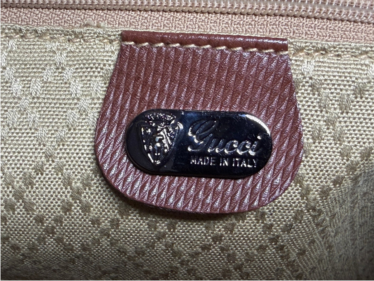 Vintage Gucci Micro GG coated canvas crossbody bag with tan leather trim, image 17 of 21