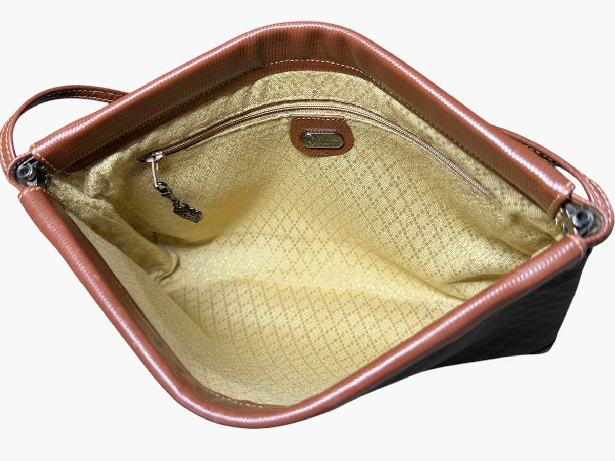Vintage Gucci Micro GG coated canvas crossbody bag with tan leather trim, image 20 of 21