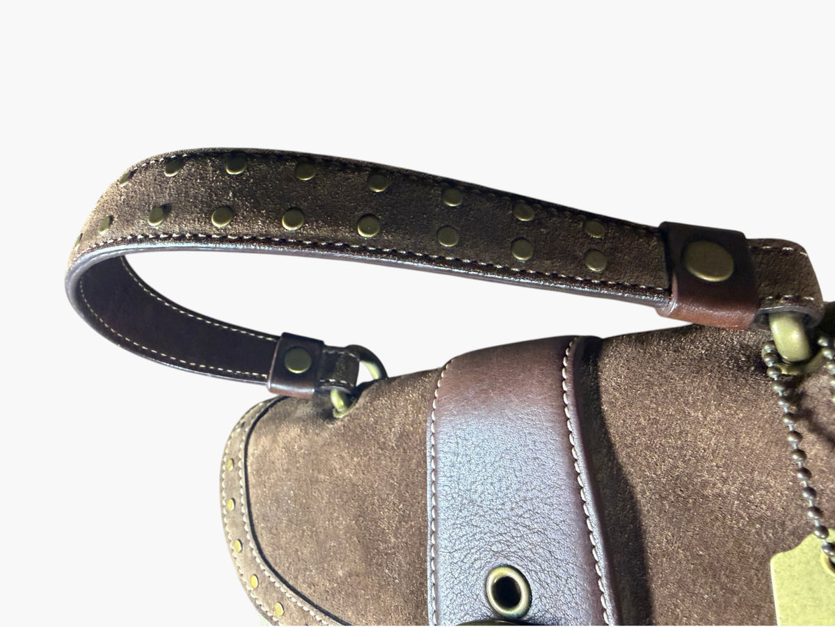 Vintage Coach Signature Canvas and Suede Studded Soho Bag, image 9 of 17