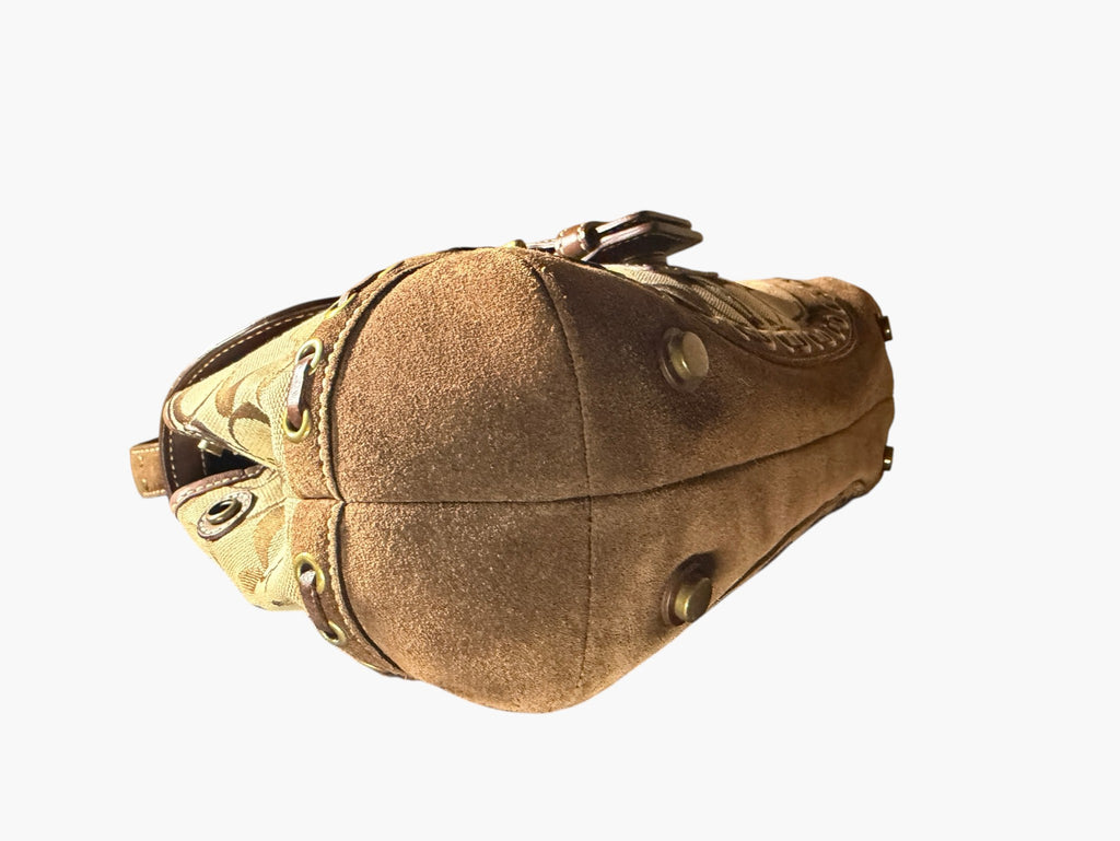 Vintage Coach Signature Canvas and Suede Studded Soho Bag, image 12 of 17