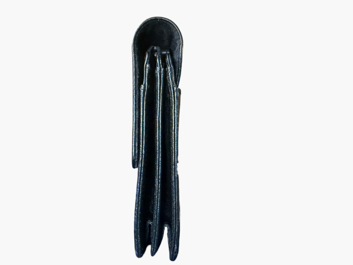 Vintage Burberrys of London Black Grained Leather Clutch with Nova Check Lining, image 7 of 16