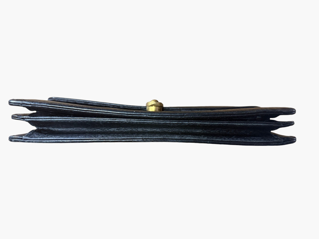 Vintage Burberrys of London Black Grained Leather Clutch with Nova Check Lining, image 8 of 16