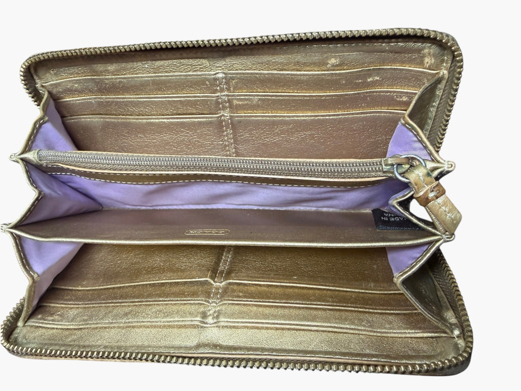 Coach Signature Y2K Soho Patchwork Metallic Leather Accordion Zip Wallet, image 10 of 15