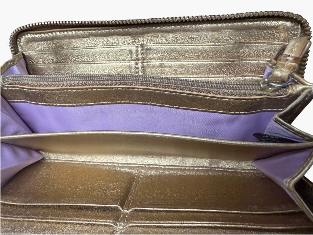 Coach Signature Y2K Soho Patchwork Metallic Leather Accordion Zip Wallet, image 11 of 15
