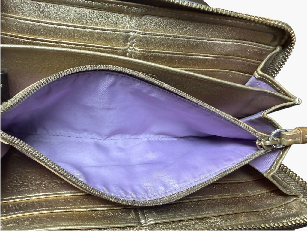 Coach Signature Y2K Soho Patchwork Metallic Leather Accordion Zip Wallet, image 12 of 15